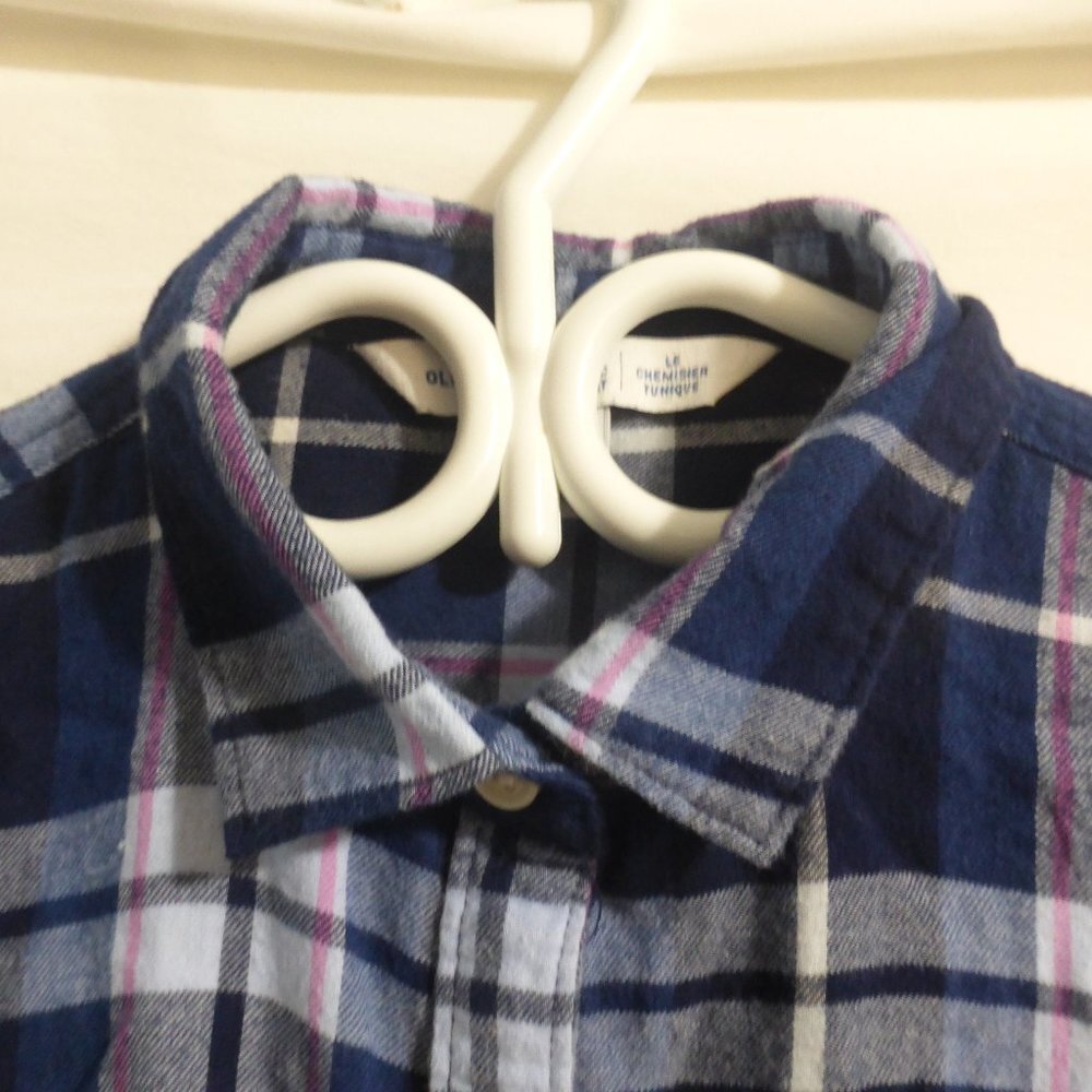 OLD NAVY, The Tunic Shirt, plaid, button down front, long sleeve, small, BNWOT